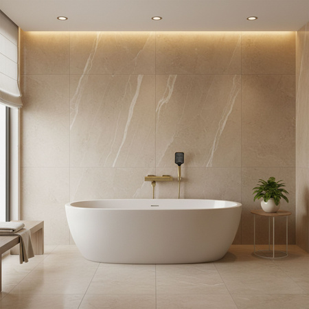 Bateria Wannowa Ścienna Arlo Złota Szczotkowana