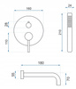 Bateria Wannowa Podtynkowa Lungo Chrom + BOX