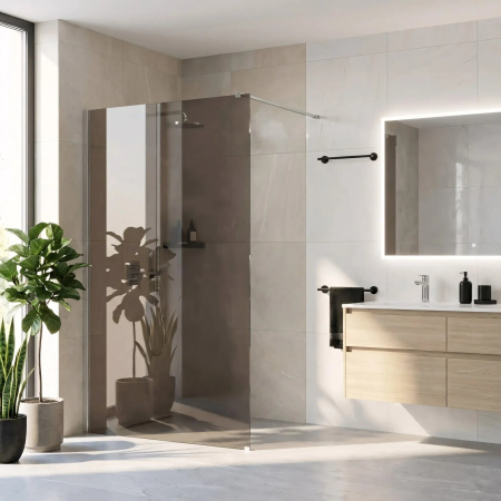 Ścianka Prysznicowa Flexi Brązowa Chrom