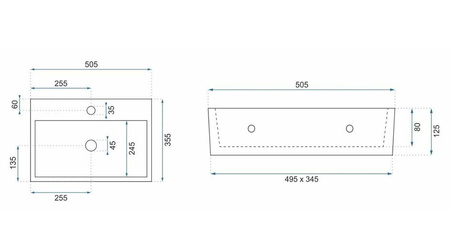 Umywalka Nablatowa/Ścienna Valeria N