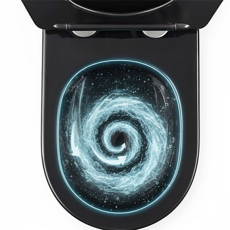 Misa Wc Carlo Mini Tornado Czarna Złota Szczotkowana