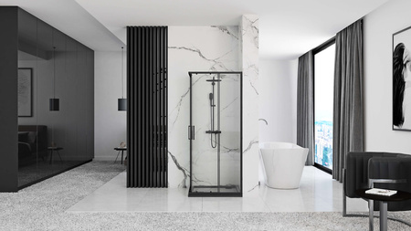 Czarna Kabina Prysznicowa Punto 90 x 90 Black
