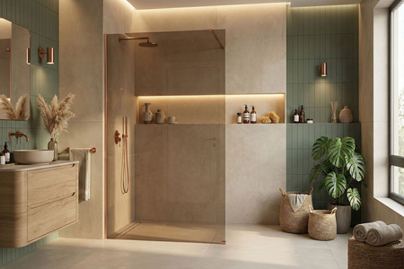 Ścianka Prysznicowa Flexi Brązowa Miedź Szczotkowana