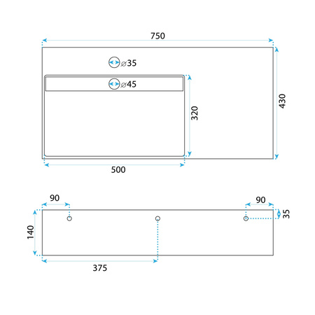 Umywalka Konglomeratowa Archi 75 Biała