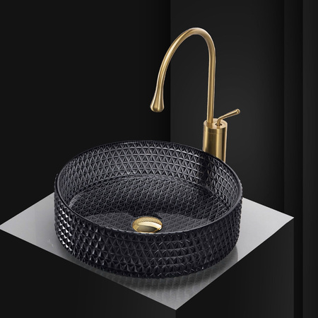 Umywalka Nablatowa Szklana Cristal 35 Black