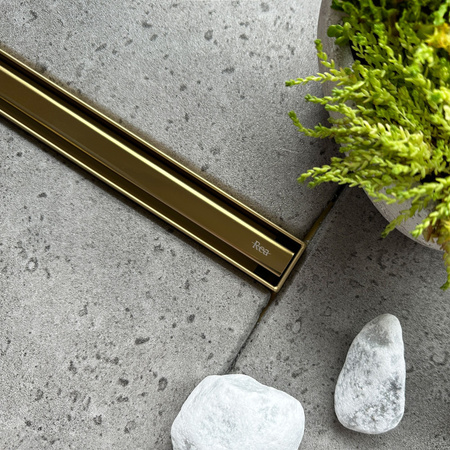 Odpływ Liniowy Neox Slim Pro Złoty Połysk 360°