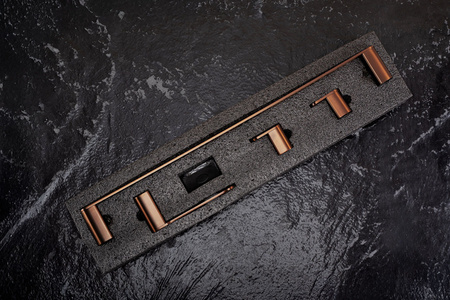 Komplet Wieszaków Łazienkowych 4 Elementy Mati Miedź Szczotkowana