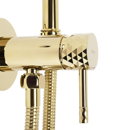 Bateria Bidetowa Podtynkowa Lungo Loop Diamond Złota