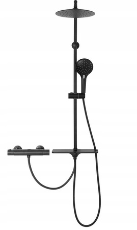Zestaw Natryskowy Mike Black z Termostatem Czarny