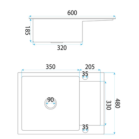 Zlewozmywak Kuchenny Paul Szczotkowany + Syfon