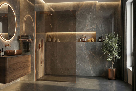 Ścianka Prysznicowa Flexi Brązowa Miedź Szczotkowana