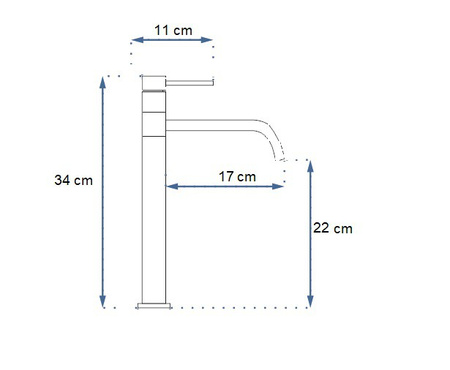Bateria Umywalkowa Lugano Slim Złota Wysoka