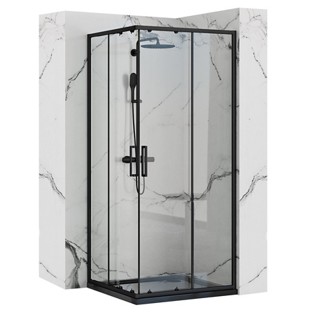 Czarna Kabina Prysznicowa Punto 90 x 90 Black