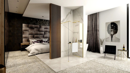 Półka Z Wieszakiem Na Ręczniki Evo Gold Złota Szczotkowana