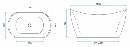 Wanna Akrylowa Wolnostojąca Kerrano 150