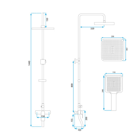 Zestaw Natryskowy Argus Chrom