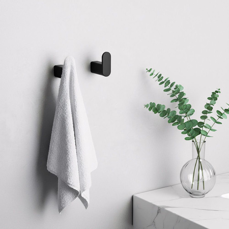 Komplet Wieszaków Łazienkowych 4 Elementy Mati Czarny Mat