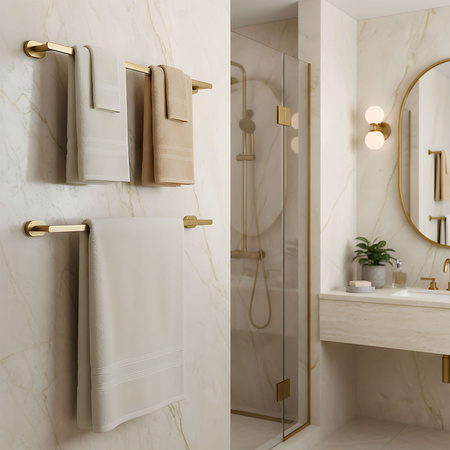 Wieszak Łazienkowy Jednoramienny Til Złoty Szczotkowany