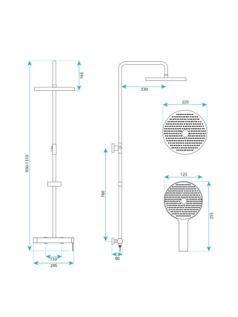 Zestaw Natryskowy Natynkowy Czarny Fiss Clif