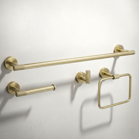 Komplet Wieszaków Łazienkowych Grid Złoto Szczotkowane
