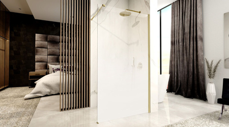 Ścianka Prysznicowa Walk In Aero Ombre Mleczna Złoto Szczotkowane