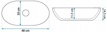 Umywalka Nablatowa Linda Granit 48