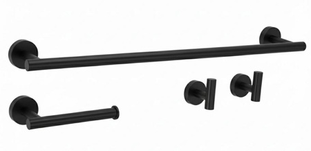 Zestaw Wieszaków Łazienkowych Ari 4 Elementy Czarny