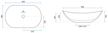 Umywalka Nablatowa Royal White Black