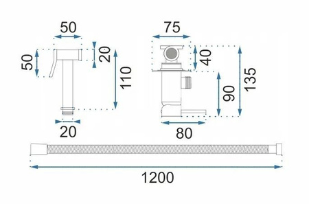 Bateria Bidetowa Lungo Loop Miedź Szczotkowana