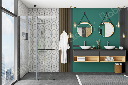 Przesuwna Ścianka Prysznicowa Czarna Cortis Black 