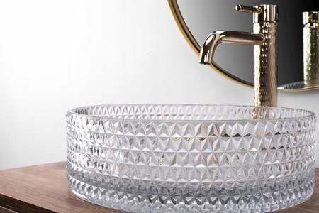 Umywalka Nablatowa Szklana Cristal 35 Transparent