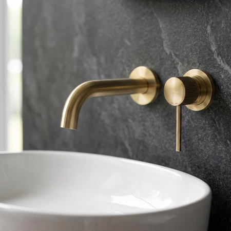 Bateria Umywalkowa Podtynkowa Lungo Stripe Złota Szczotkowana +BOX