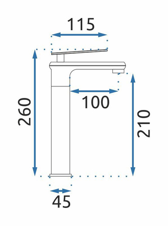 Bateria Umywalkowa Blade Czarna Postarzana Wysoka