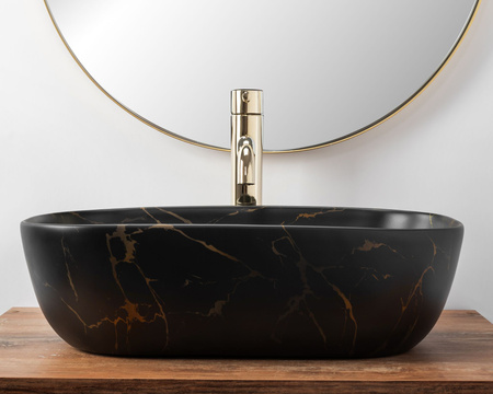 Umywalka Nablatowa Belinda Black Marble Matt