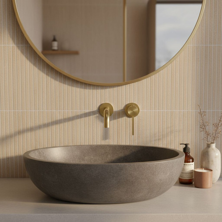 Bateria Umywalkowa Podtynkowa Foster Złota Szczotkowana + Box