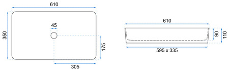 Umywalka Nablatowa Denis Black Mat