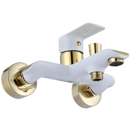 Bateria Wannowa Ścienna Bloom Biała Złota