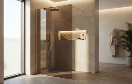 Ścianka Prysznicowa Flexi Brązowa Miedź Szczotkowana