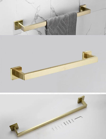 Wieszak Na Ręczniki Jednoramienny 55 cm Erlo 01 Czarny