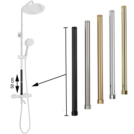 Adapter Przedłużający do Zestawu Natryskowego 50 cm Chrom