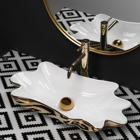 Umywalka Nablatowa Infinity White Gold + Korek