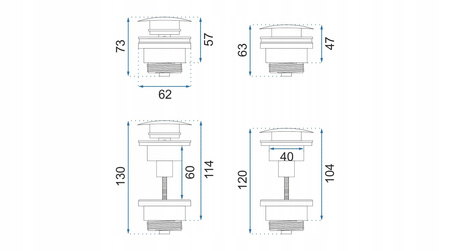 Korek Umywalkowy Uniwersalny Klik-Klak Złoty Szczotkowany
