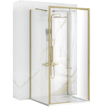 Przyścienna Kabina Prysznicowa Rapid Slide Złoto Szczotkowane