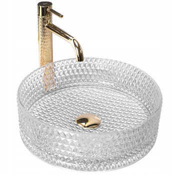 Umywalka Nablatowa Szklana Cristal 35 Transparent