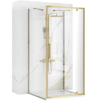 Kabina Przyścienna Rapid Swing Złota Szczotkowana