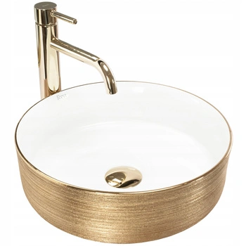 Umywalka Nablatowa Sami White Brush Gold