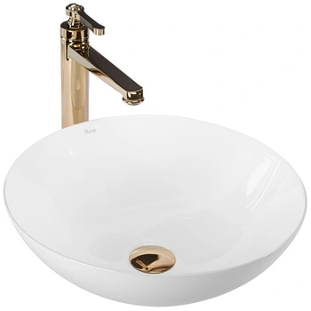 Umywalka Nablatowa Okrągła Biała Erica