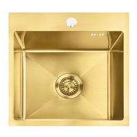 Zlewozmywak Kuchenny LEO 40 cm Złoto Szczotkowane + Syfon