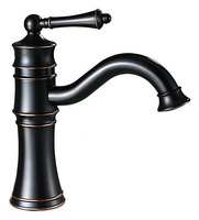 Bateria Umywalkowa Vintage Czarna Postarzana Niska