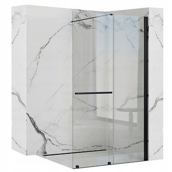 Przesuwna Ścianka Prysznicowa Czarna Cortis Black